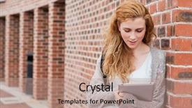  Presentation with young college student diagnosis of sti - Colorful theme enhanced with studentread newspaper - young student using a tablet backdrop and a coral colored foreground