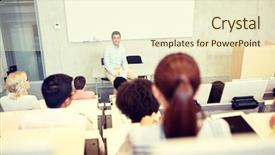  Presentation with high school students - Presentation theme featuring students and teacher with paper background and a cream colored foreground