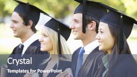  Presentation with award ceremony - Colorful presentation design enhanced with students attending graduation ceremony backdrop and a ocean colored foreground