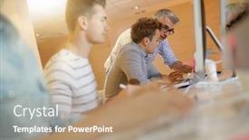  Presentation with web design - PPT layouts consisting of students attending web design class with teacher background and a coral colored foreground