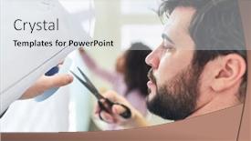  Presentation with build - PPT theme featuring students-build-a-pin-board background and a white colored foreground