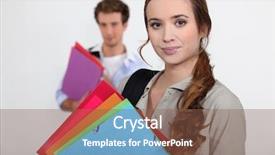  Presentation with students - Slide deck consisting of dossier - students carrying folders background and a tawny brown colored foreground