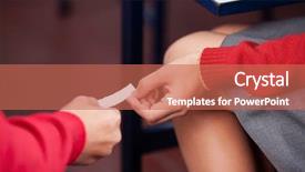  Presentation with cheating - Colorful slide deck enhanced with exam cheating - midsection of schoolchildren passing cheat backdrop and a coral colored foreground