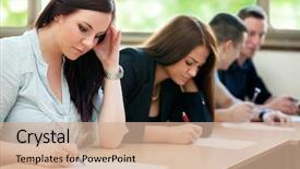  Presentation with test - PPT theme having students class have test background and a coral colored foreground