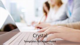  Presentation with people - PPT theme having female seller assistant in hardware background and a coral colored foreground.