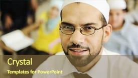  Presentation with arabic children - Beautiful presentation theme featuring muslim arabic children with teacher backdrop and a  colored foreground