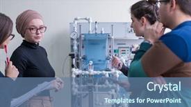  Presentation with technology students - Theme enhanced with students doing technical vocation background and a ocean colored foreground