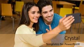  Presentation with diversity students friends happiness concept - Amazing slide set having students friends couple in library backdrop and a gold colored foreground