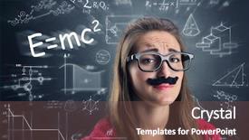  Presentation with tired - Theme with students fun - tired girl before exams background and a tawny brown colored foreground