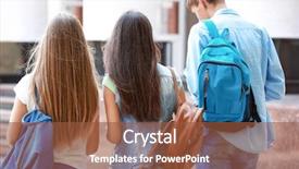  Presentation with students - Audience pleasing theme consisting of students going to school together backdrop and a tawny brown colored foreground
