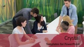  Presentation with study - Audience pleasing theme consisting of students group study together backdrop and a  colored foreground