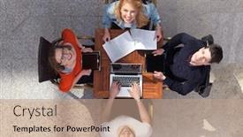  Presentation with teamwork school - Presentation design enhanced with students group working on school project together at modern university top view teamwork business concept background and a coral colored foreground