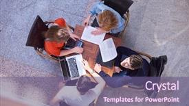  Presentation with teamwork school - Presentation design enhanced with students group working on school background and a  colored foreground