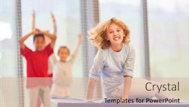  Presentation with physical education - PPT layouts consisting of students-have-fun-in-physical background and a lemonade colored foreground