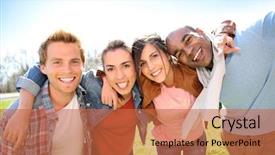  Presentation with college-campus - Presentation consisting of students having fun outside college background and a red colored foreground