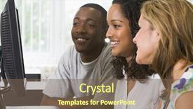  Presentation with of a computer lab - Audience pleasing theme consisting of college students in a computer backdrop and a violet colored foreground