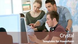  Presentation with curicullum design in physical education - Slides enhanced with students in digital design training background and a tawny brown colored foreground