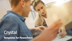  Presentation with public works students - Presentation having students in lounge room working background and a  colored foreground