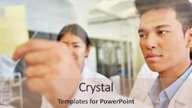  Presentation with medical students - Cool new theme with students in medical school workshop backdrop and a coral colored foreground