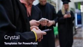  Presentation with mortar - Slide set with students-in-mortar-boards-using background and a wine colored foreground