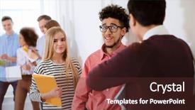  Presentation with study - Slides enhanced with students in university hall background and a  colored foreground