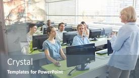  Presentation with learn - Amazing presentation theme having students-learn-about-computer-science backdrop and a gray colored foreground