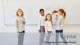  Presentation with compute - PPT theme with students-learn-compute-together background and a light gray colored foreground