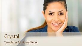  Presentation with laptop - Presentation featuring students lifestyle - attractive young woman in front background and a lemonade colored foreground