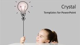  Presentation with electric - Audience pleasing slides consisting of students lightbulb - little cute school girl backdrop and a light gray colored foreground