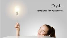  Presentation with school coaching - Slide deck having students lightbulb - little cute school girl background and a light gray colored foreground