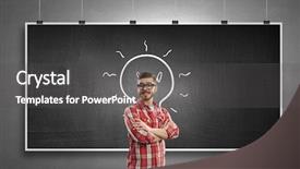  Presentation with social media job search - Cool new slide set with students lightbulb - search of great idea mixed backdrop and a dark gray colored foreground