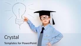  Presentation with whiteboard - Beautiful slides featuring students lightbulb - smart boy stands backdrop and a light blue colored foreground