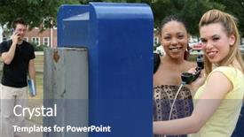  Presentation with students on campus - Theme consisting of students on campus at public background and a  colored foreground