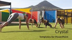  Presentation with train the trainer - Presentation theme enhanced with students on grass in school background and a gold colored foreground