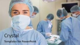  Presentation with medical students - PPT theme enhanced with students practicing surgery on model background and a  colored foreground