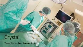  Presentation with medical students - PPT layouts consisting of students practicing surgery on model background and a ocean colored foreground