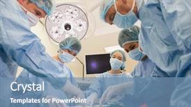  Presentation with medical students - Beautiful theme featuring students practicing surgery on model backdrop and a teal colored foreground