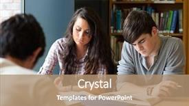  Presentation with examination - Amazing theme having students preparing the examinations backdrop and a coral colored foreground