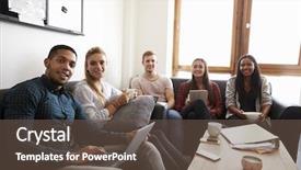  Presentation with lounge - Amazing PPT theme having students relaxing in lounge backdrop and a  colored foreground