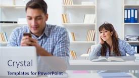  Presentation with college students - Presentation having students sitting and studying in classroom college background and a lemonade colored foreground