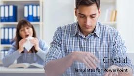  Presentation with college students - Colorful slide set enhanced with students-sitting-and-studying backdrop and a light blue colored foreground