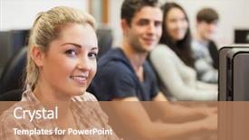  Presentation with computer room - Amazing theme having students sitting at the computer backdrop and a  colored foreground