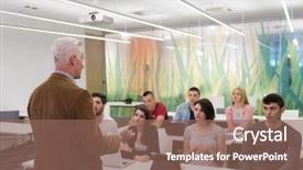  Presentation with professor - PPT layouts enhanced with students study with professor background and a violet colored foreground