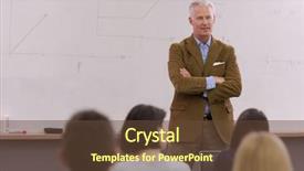  Presentation with professor - Audience pleasing presentation theme consisting of students study with professor backdrop and a tawny brown colored foreground