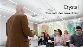  Presentation with professor - Slides consisting of students study with professor background and a white colored foreground