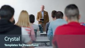  Presentation with study - Slides with students study with senior professor background and a ocean colored foreground