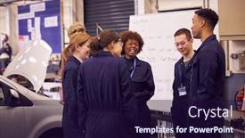  Presentation with apprenticeship - Cool new presentation theme with students-studying-for-auto-mechanic backdrop and a wine colored foreground