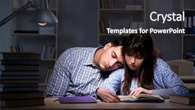  Presentation with awarding for students - Slide deck having students studying late at night background and a dark gray colored foreground