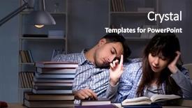  Presentation with late - PPT layouts having students studying late at night background and a  colored foreground