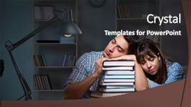  Presentation with esl students - PPT theme featuring students studying late at night background and a  colored foreground